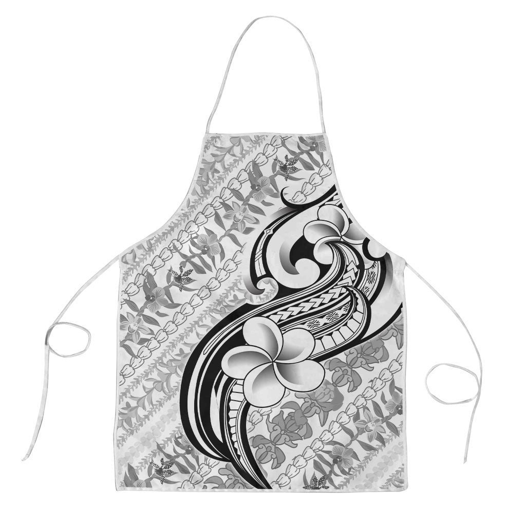 Hawaii Plumeria Lokelani Pikake Lei Apron Ele'ele Polynesian Tattoo LT9 Black - Polynesian Pride