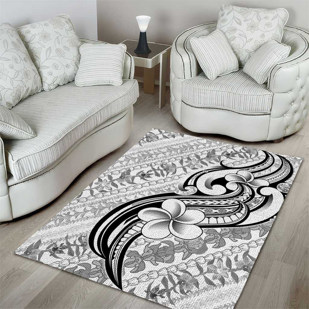 Hawaii Plumeria Lokelani Pikake Lei Area Rug Ele'ele Polynesian Tattoo
