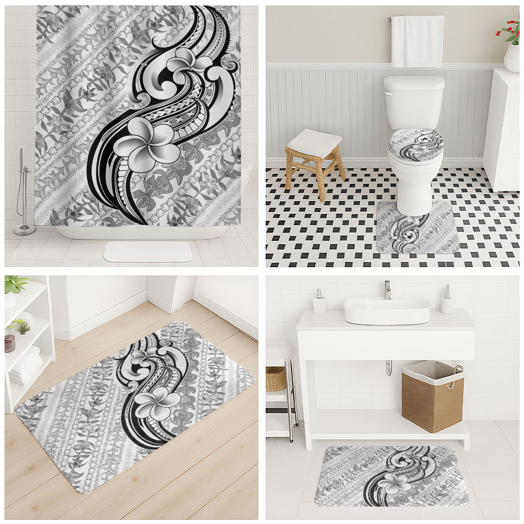 Hawaii Plumeria Lokelani Pikake Lei Bathroom Set Ele'ele Polynesian Tattoo
