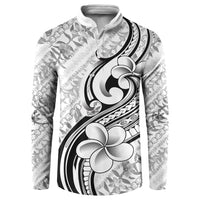 Hawaii Plumeria Lokelani Pikake Lei Button Sweatshirt Ele'ele Polynesian Tattoo