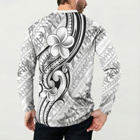 Hawaii Plumeria Lokelani Pikake Lei Button Sweatshirt Ele'ele Polynesian Tattoo