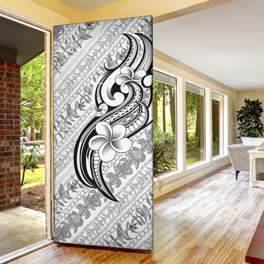 Hawaii Plumeria Lokelani Pikake Lei Door Cover Ele'ele Polynesian Tattoo