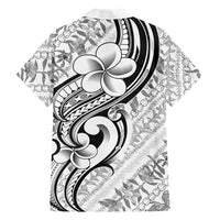 Hawaii Plumeria Lokelani Pikake Lei Family Matching Off Shoulder Short Dress and Hawaiian Shirt Ele'ele Polynesian Tattoo