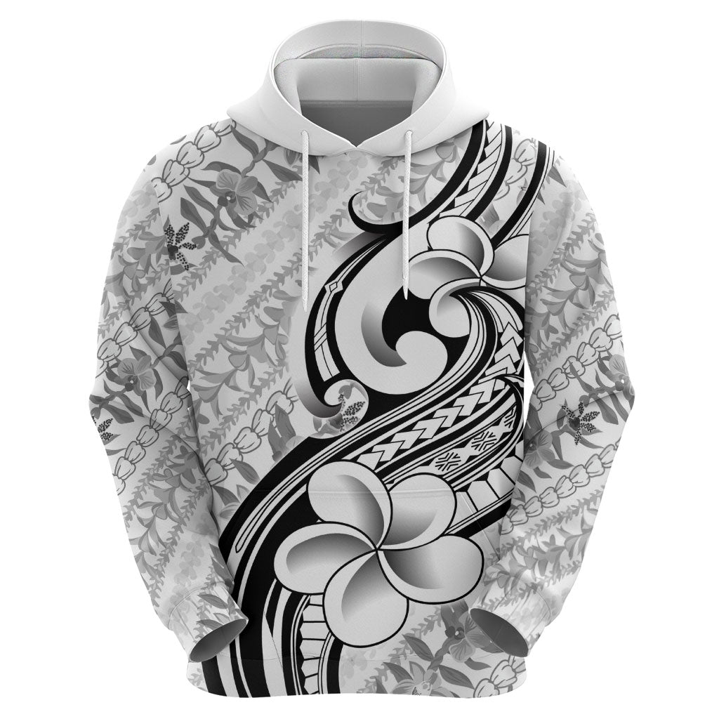 Hawaii Plumeria Lokelani Pikake Lei Hoodie Ele'ele Polynesian Tattoo