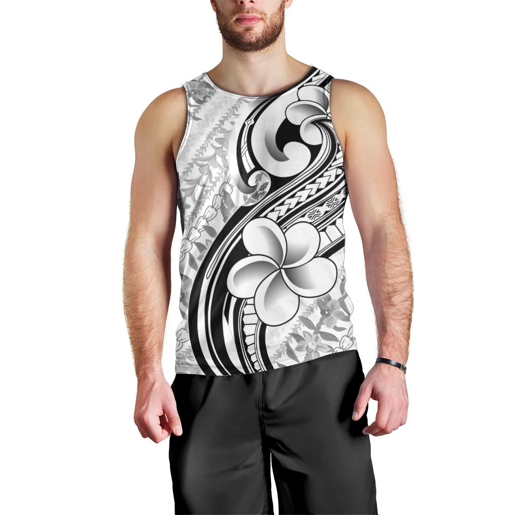 Hawaii Plumeria Lokelani Pikake Lei Men Tank Top Ele'ele Polynesian Tattoo