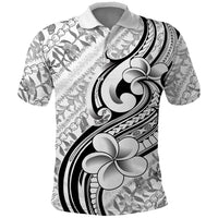 Hawaii Plumeria Lokelani Pikake Lei Polo Shirt Ele'ele Polynesian Tattoo