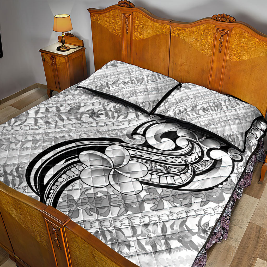 Hawaii Plumeria Lokelani Pikake Lei Quilt Bed Set Ele'ele Polynesian Tattoo