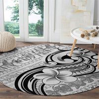 Hawaii Plumeria Lokelani Pikake Lei Round Carpet Ele'ele Polynesian Tattoo