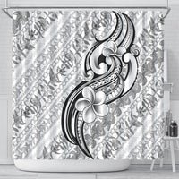 Hawaii Plumeria Lokelani Pikake Lei Shower Curtain Ele'ele Polynesian Tattoo