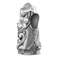 Hawaii Plumeria Lokelani Pikake Lei Sleeveless Hoodie Ele'ele Polynesian Tattoo