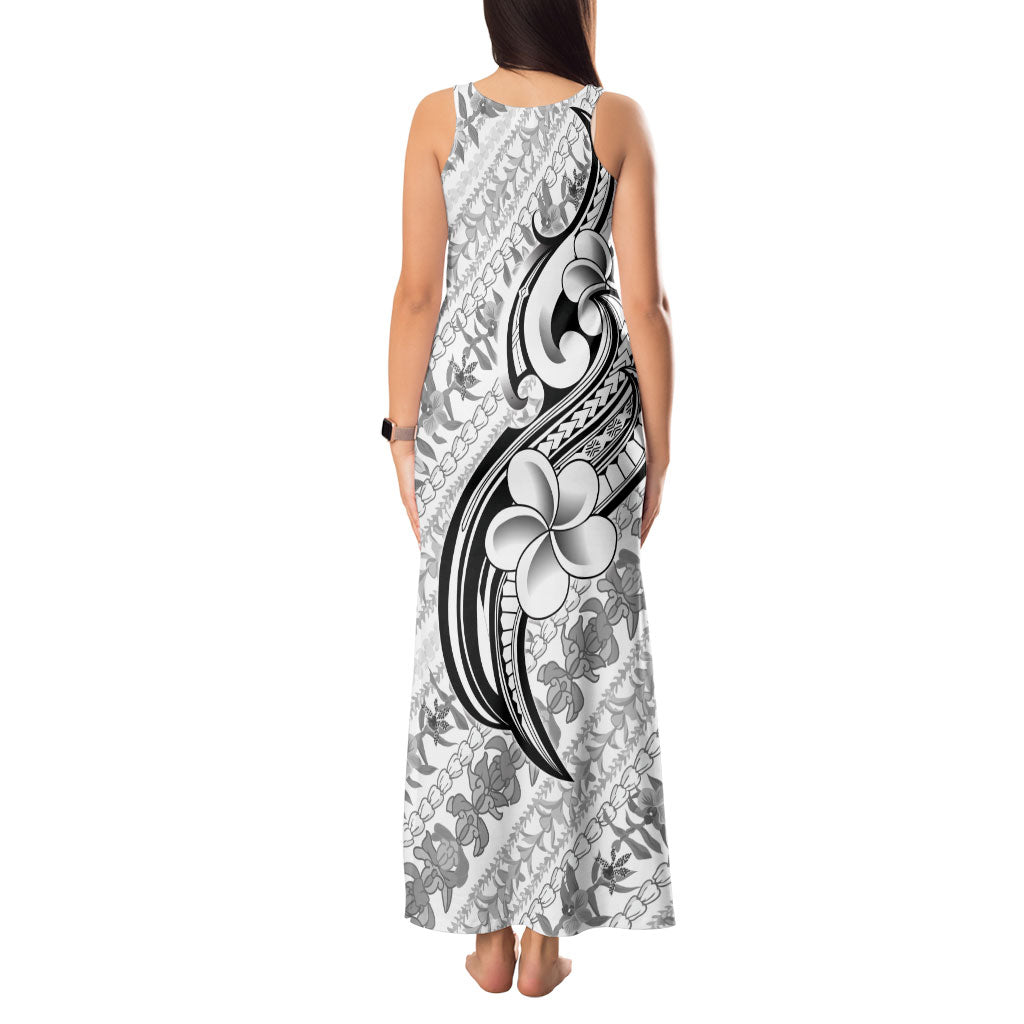 Hawaii Plumeria Lokelani Pikake Lei Tank Maxi Dress Ele'ele Polynesian Tattoo