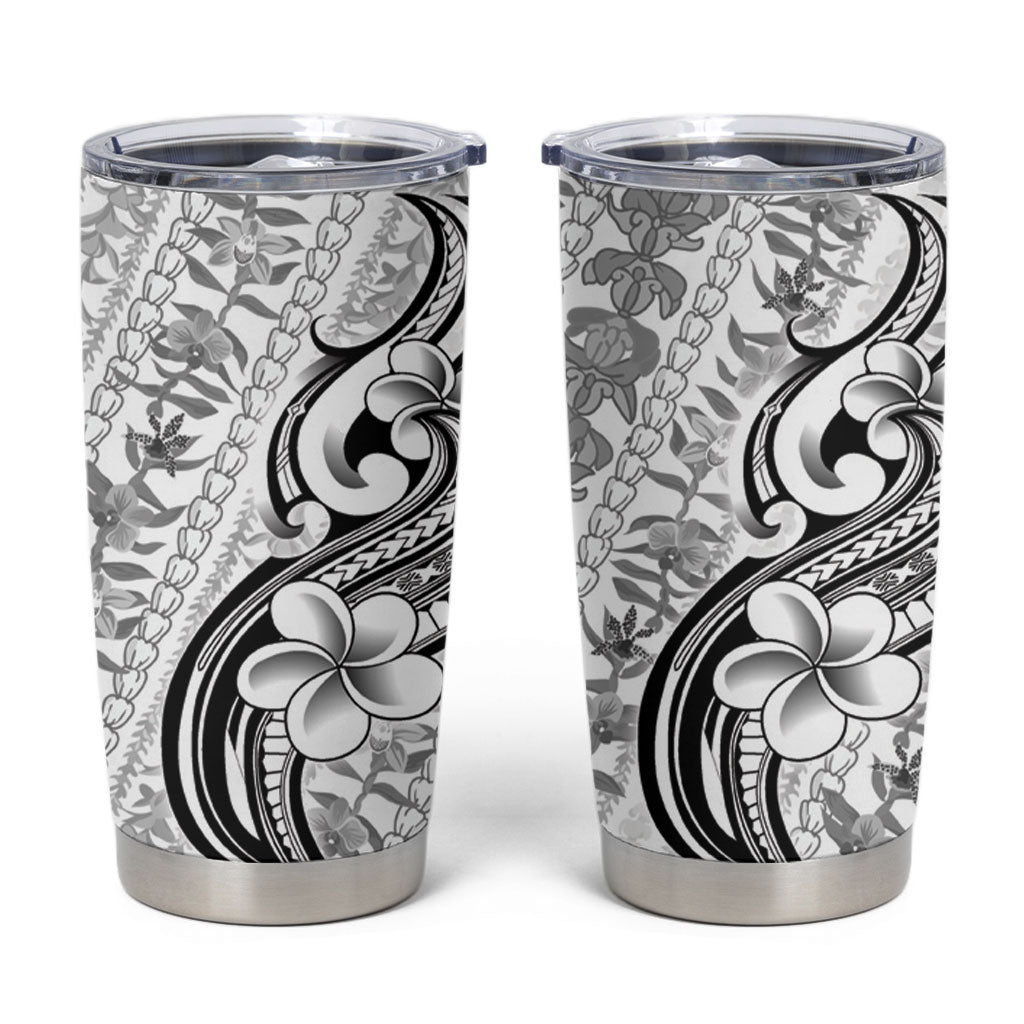 Hawaii Plumeria Lokelani Pikake Lei Tumbler Cup Ele'ele Polynesian Tattoo