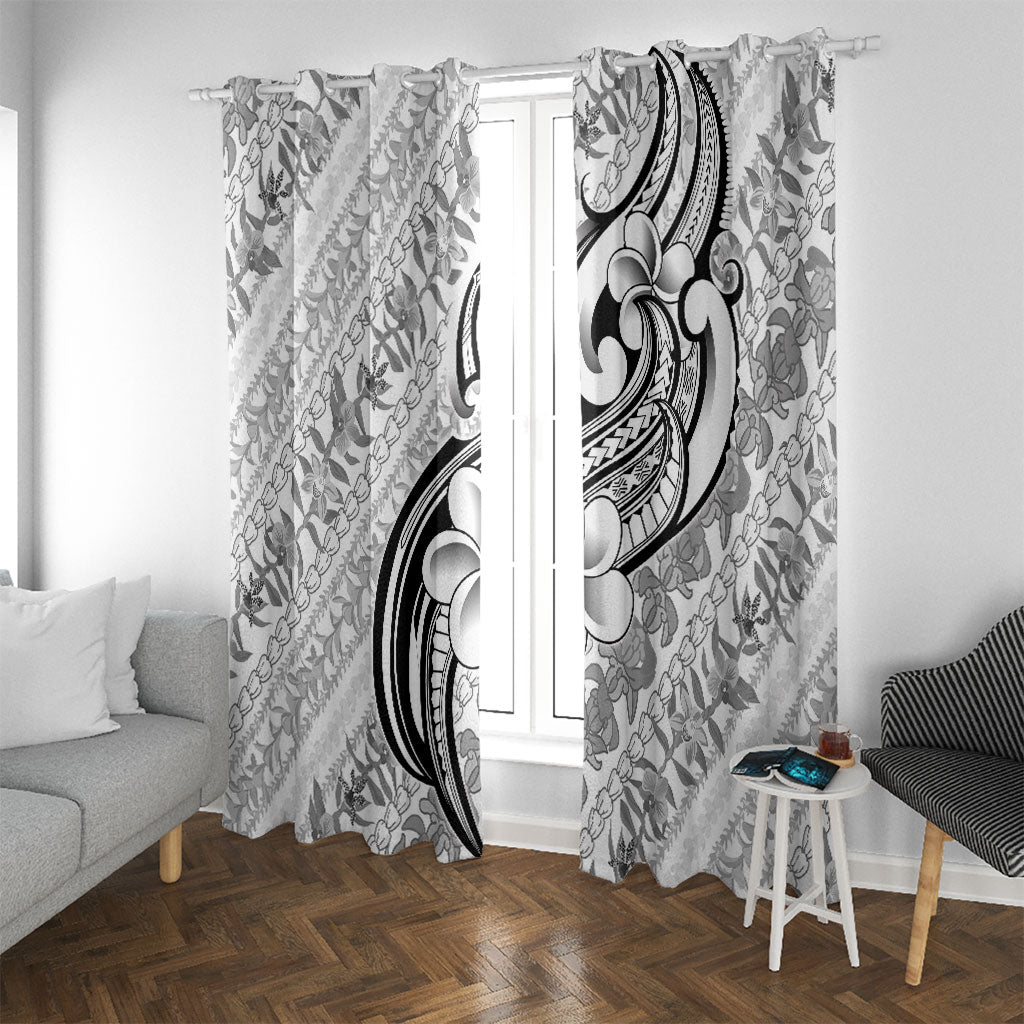 Hawaii Plumeria Lokelani Pikake Lei Window Curtain Ele'ele Polynesian Tattoo