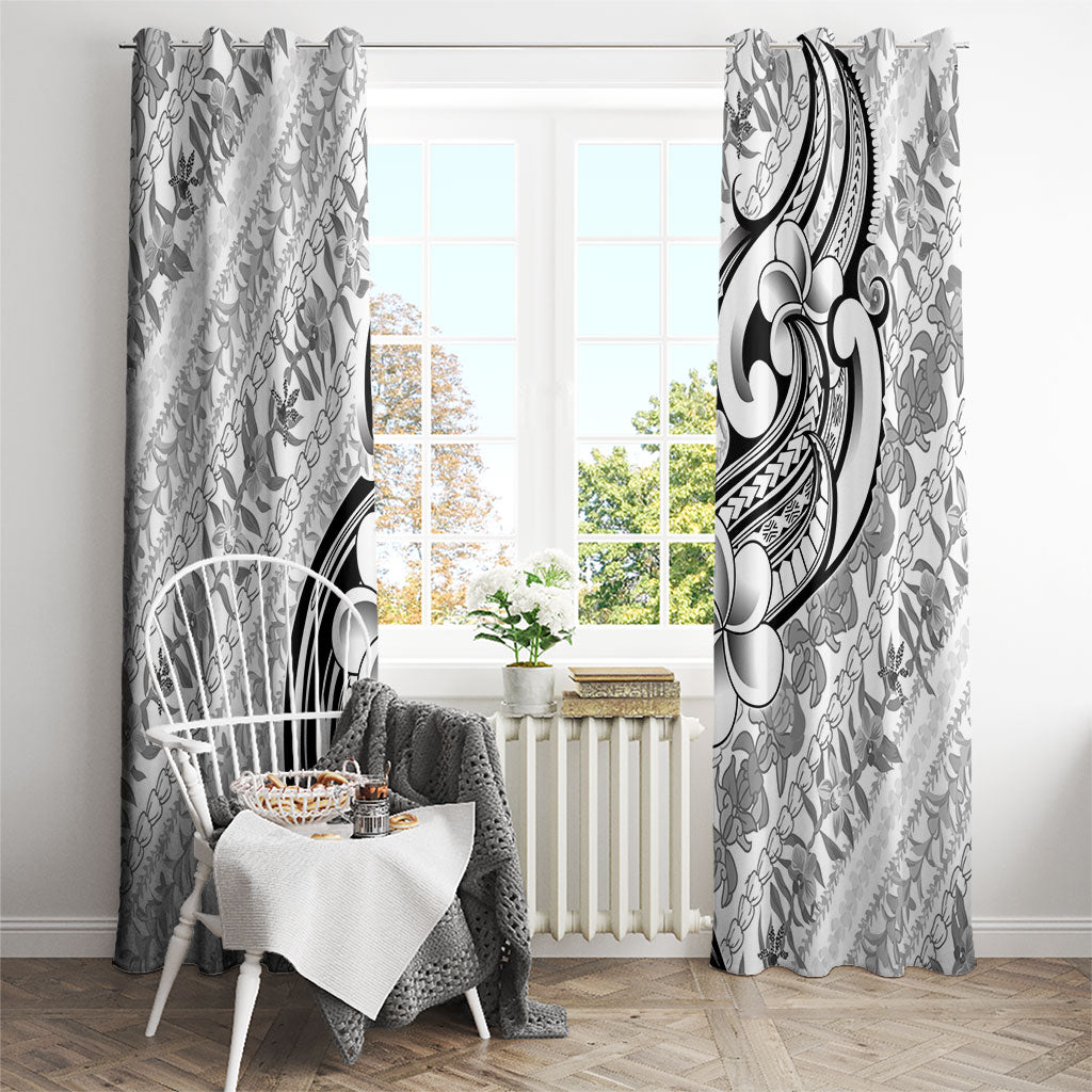Hawaii Plumeria Lokelani Pikake Lei Window Curtain Ele'ele Polynesian Tattoo