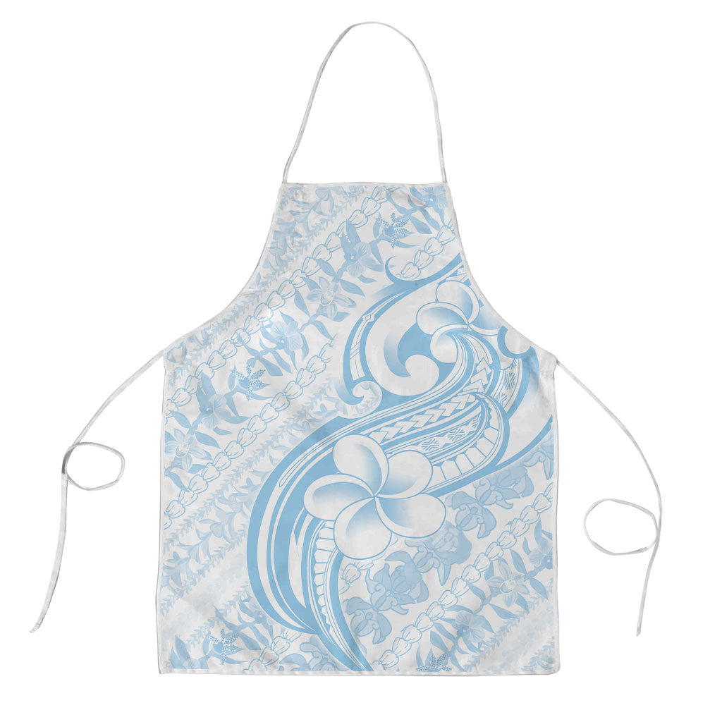 Hawaii Plumeria Lokelani Pikake Lei Apron Uliuli Polynesian Tattoo LT9 Blue - Polynesian Pride