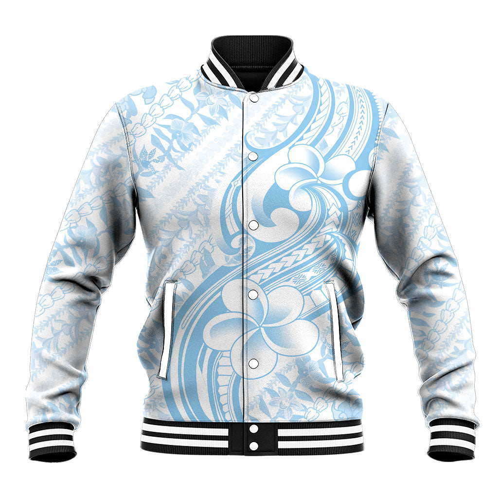 Hawaii Plumeria Lokelani Pikake Lei Baseball Jacket Uliuli Polynesian Tattoo