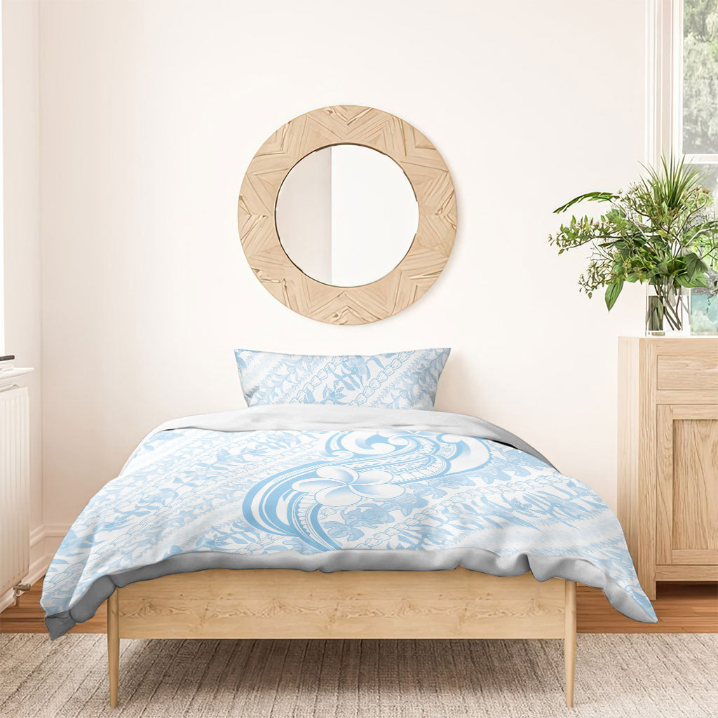 Hawaii Plumeria Lokelani Pikake Lei Bedding Set Uliuli Polynesian Tattoo