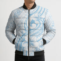 Hawaii Plumeria Lokelani Pikake Lei Bomber Puffer Jacket Uliuli Polynesian Tattoo