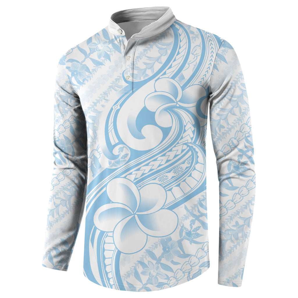 Hawaii Plumeria Lokelani Pikake Lei Button Sweatshirt Uliuli Polynesian Tattoo