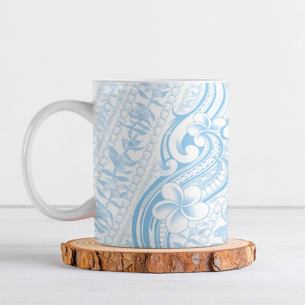 Hawaii Plumeria Lokelani Pikake Lei Ceramic Mug Uliuli Polynesian Tattoo