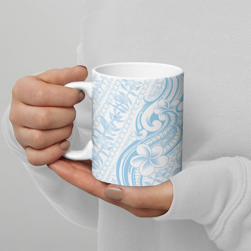 Hawaii Plumeria Lokelani Pikake Lei Ceramic Mug Uliuli Polynesian Tattoo