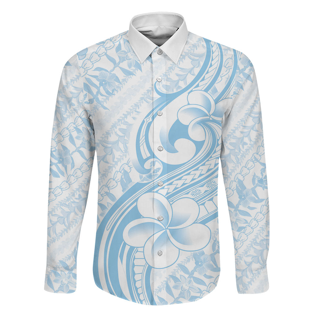 Hawaii Plumeria Lokelani Pikake Lei Family Matching Long Sleeve Bodycon Dress and Hawaiian Shirt Uliuli Polynesian Tattoo