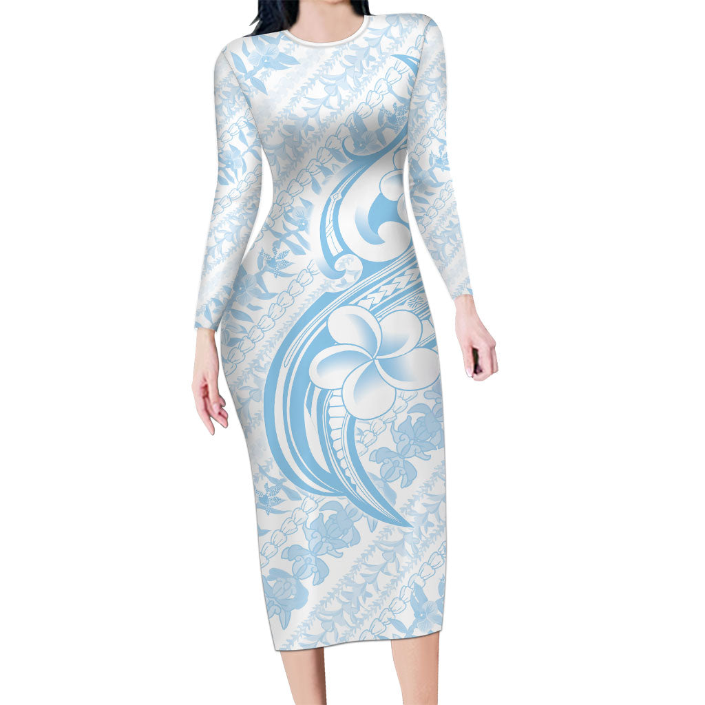 Hawaii Plumeria Lokelani Pikake Lei Family Matching Long Sleeve Bodycon Dress and Hawaiian Shirt Uliuli Polynesian Tattoo