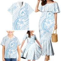 Hawaii Plumeria Lokelani Pikake Lei Family Matching Mermaid Dress and Hawaiian Shirt Uliuli Polynesian Tattoo