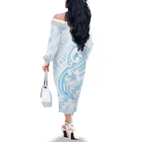 Hawaii Plumeria Lokelani Pikake Lei Family Matching Off The Shoulder Long Sleeve Dress and Hawaiian Shirt Uliuli Polynesian Tattoo