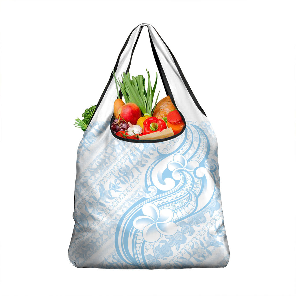 Hawaii Plumeria Lokelani Pikake Lei Grocery Bag Uliuli Polynesian Tattoo