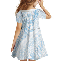 Hawaii Plumeria Lokelani Pikake Lei Kid Short Sleeve Dress Uliuli Polynesian Tattoo