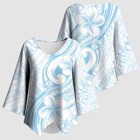 Hawaii Plumeria Lokelani Pikake Lei Kimono Sleeve Blouse Uliuli Polynesian Tattoo