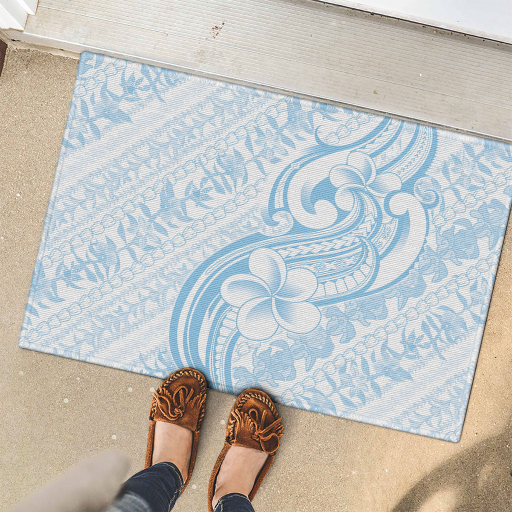 Hawaii Plumeria Lokelani Pikake Lei Rubber Doormat Uliuli Polynesian Tattoo