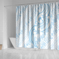 Hawaii Plumeria Lokelani Pikake Lei Shower Curtain Uliuli Polynesian Tattoo