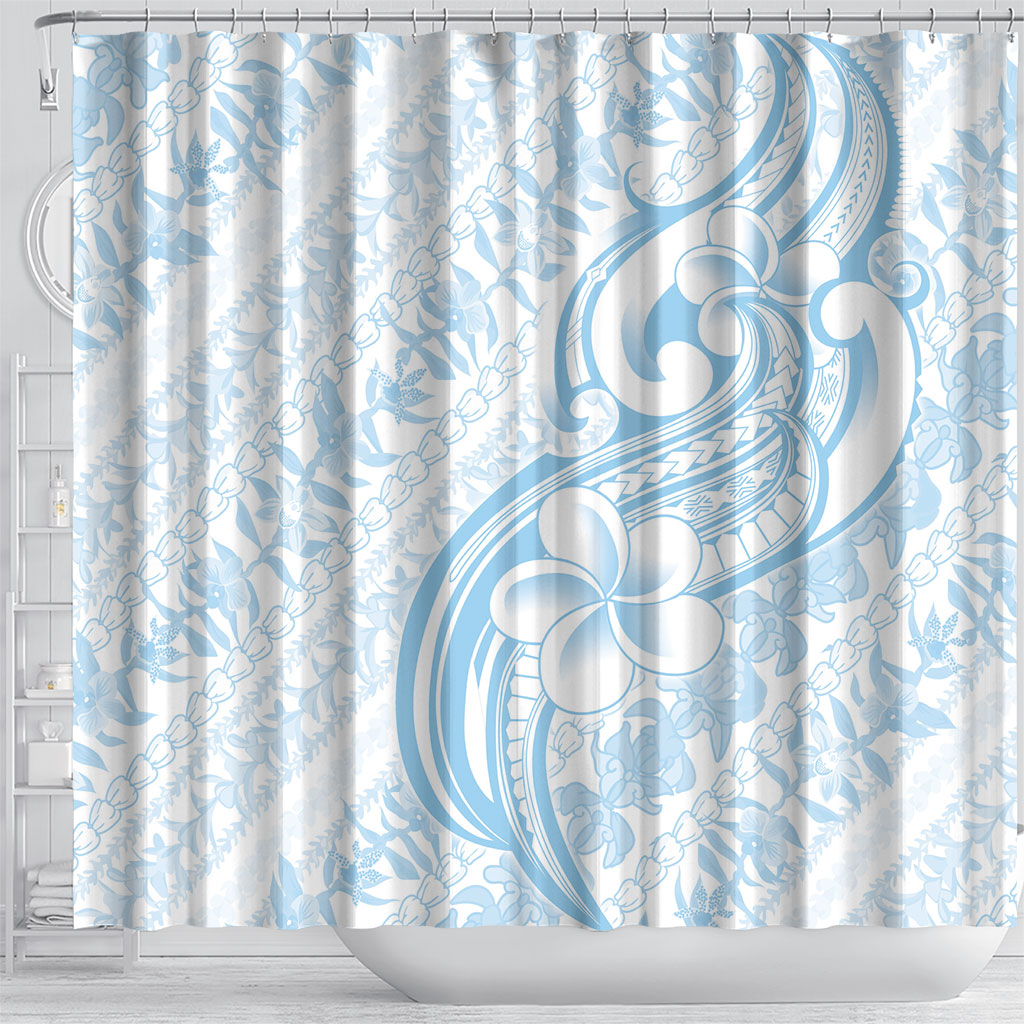 Hawaii Plumeria Lokelani Pikake Lei Shower Curtain Uliuli Polynesian Tattoo