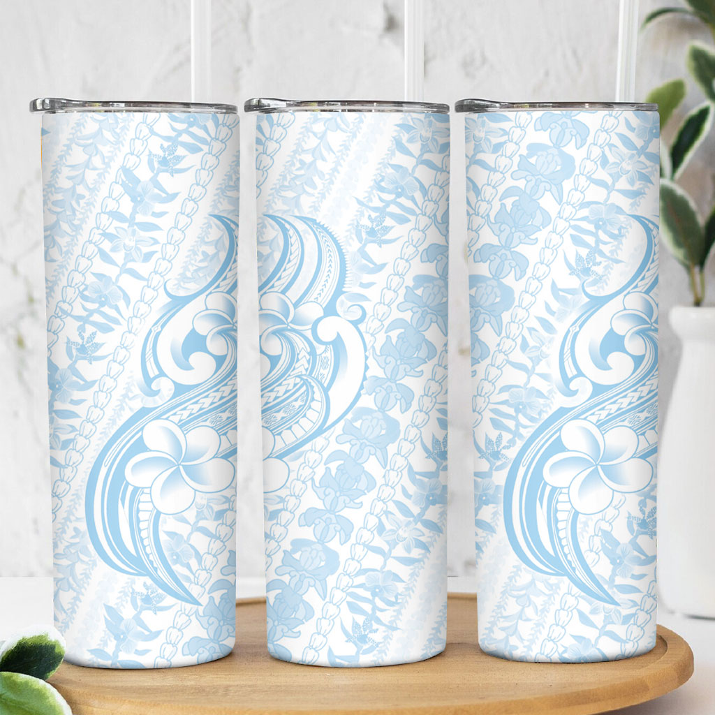 Hawaii Plumeria Lokelani Pikake Lei Skinny Tumbler Uliuli Polynesian Tattoo