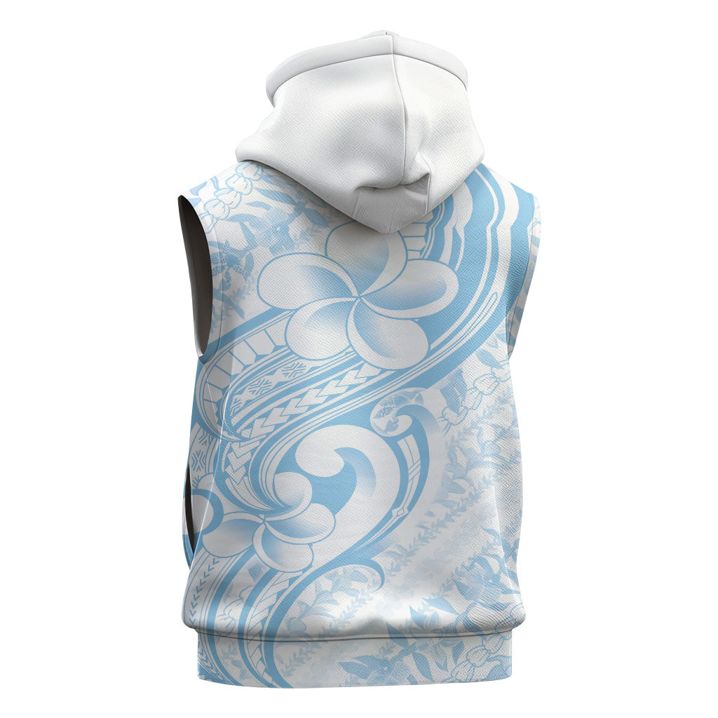 Hawaii Plumeria Lokelani Pikake Lei Sleeveless Hoodie Uliuli Polynesian Tattoo