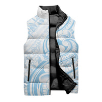 Hawaii Plumeria Lokelani Pikake Lei Sleeveless Puffer Jacket Uliuli Polynesian Tattoo