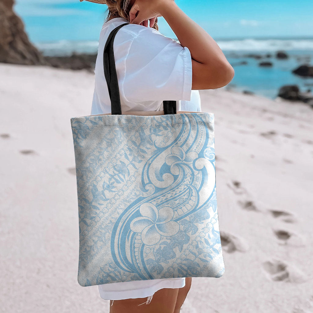 Hawaii Plumeria Lokelani Pikake Lei Tote Bag Uliuli Polynesian Tattoo