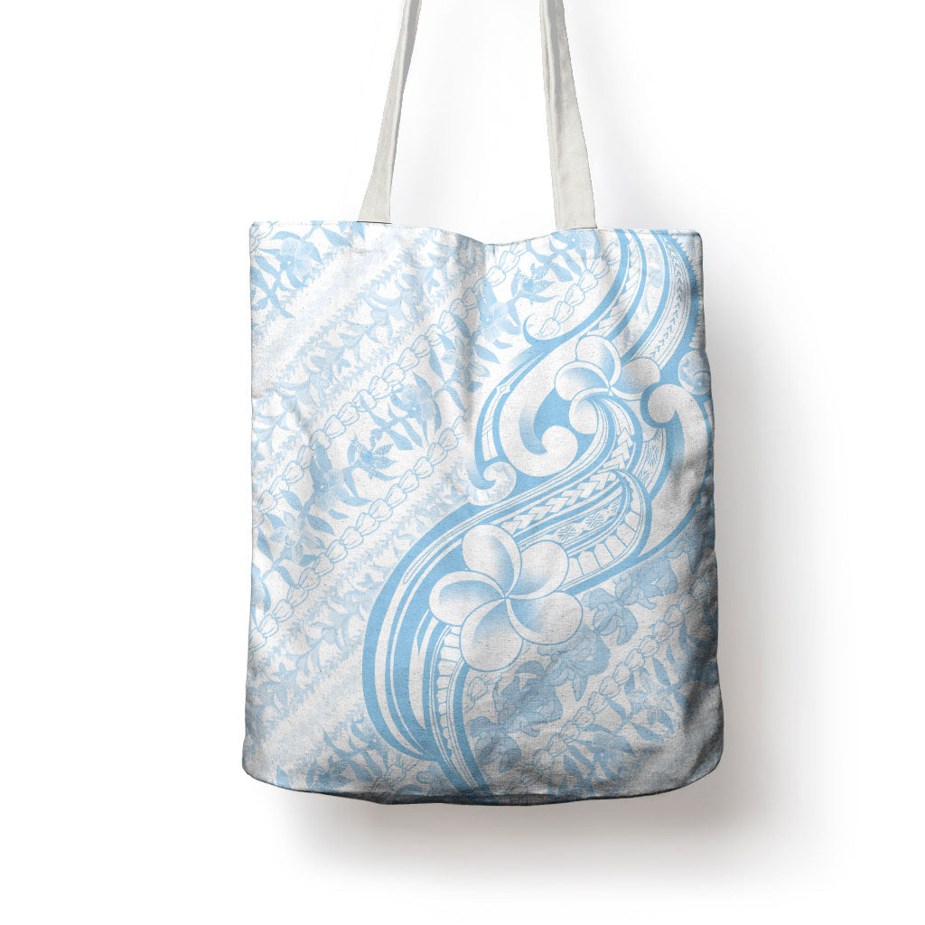 Hawaii Plumeria Lokelani Pikake Lei Tote Bag Uliuli Polynesian Tattoo