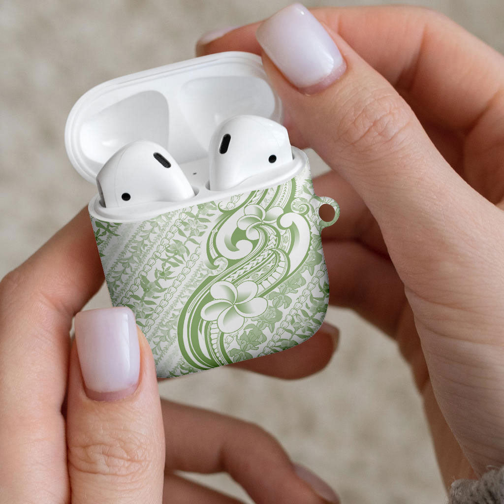 Hawaii Plumeria Lokelani Pikake Lei AirPods Case Oma'oma'o Polynesian Tattoo