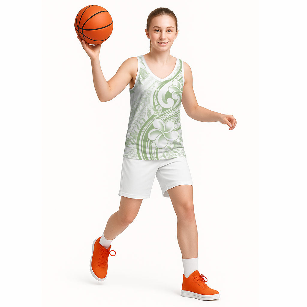 Hawaii Plumeria Lokelani Pikake Lei Basketball Jersey Oma'oma'o Polynesian Tattoo