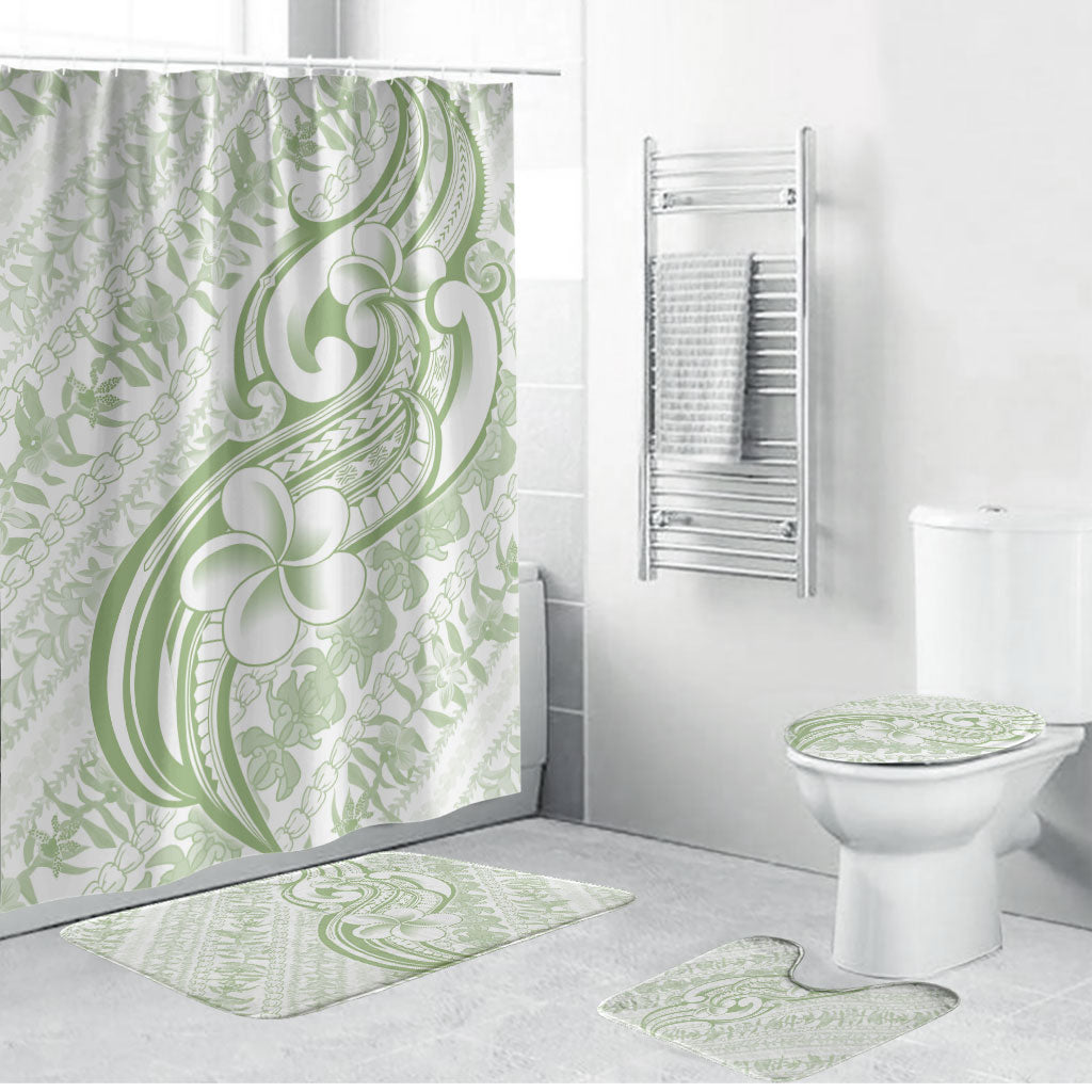 Hawaii Plumeria Lokelani Pikake Lei Bathroom Set Oma'oma'o Polynesian Tattoo
