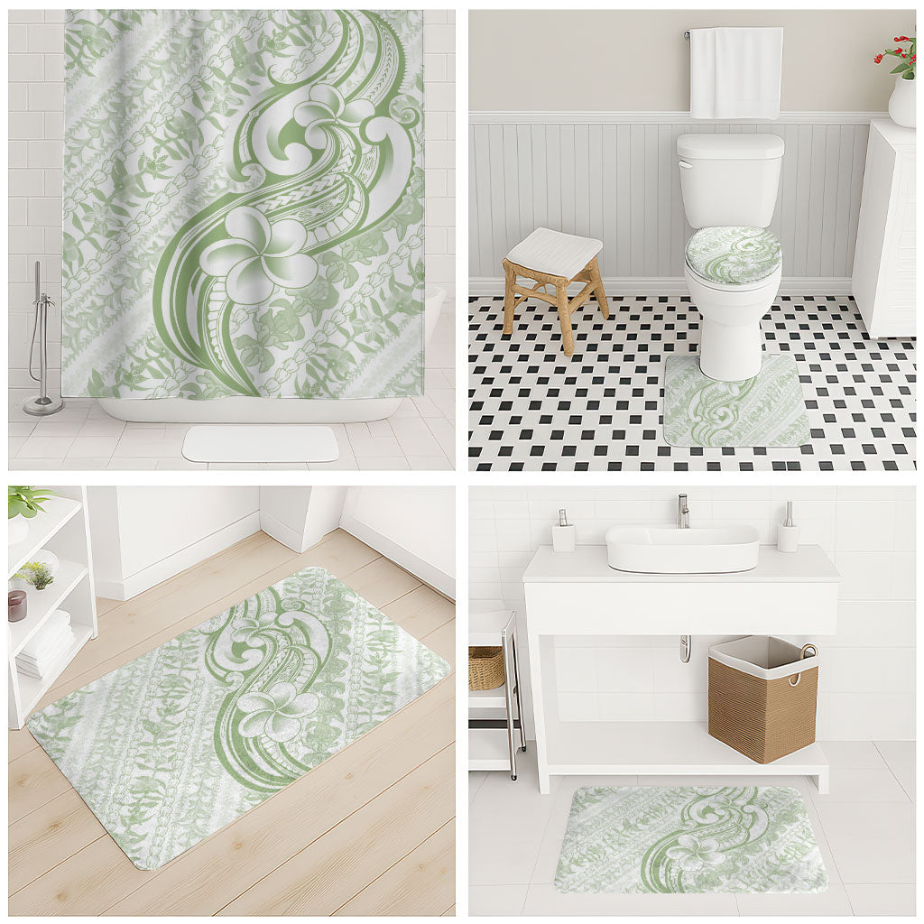 Hawaii Plumeria Lokelani Pikake Lei Bathroom Set Oma'oma'o Polynesian Tattoo