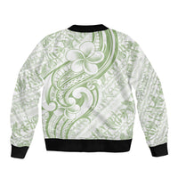 Hawaii Plumeria Lokelani Pikake Lei Bomber Jacket Oma'oma'o Polynesian Tattoo