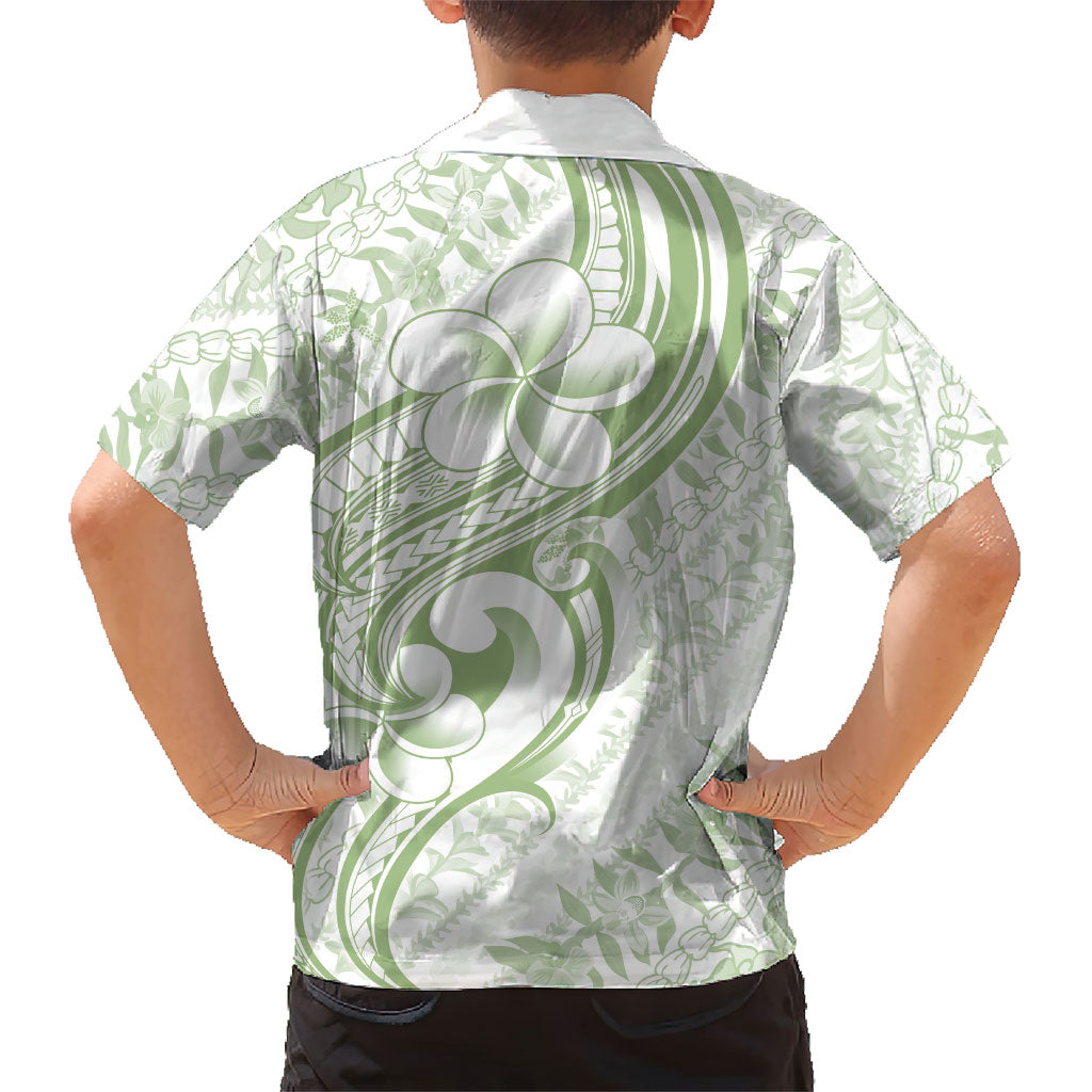 Hawaii Plumeria Lokelani Pikake Lei Family Matching Long Sleeve Bodycon Dress and Hawaiian Shirt Oma'oma'o Polynesian Tattoo