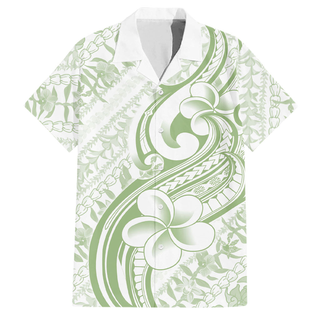Hawaii Plumeria Lokelani Pikake Lei Family Matching Tank Maxi Dress and Hawaiian Shirt Oma'oma'o Polynesian Tattoo