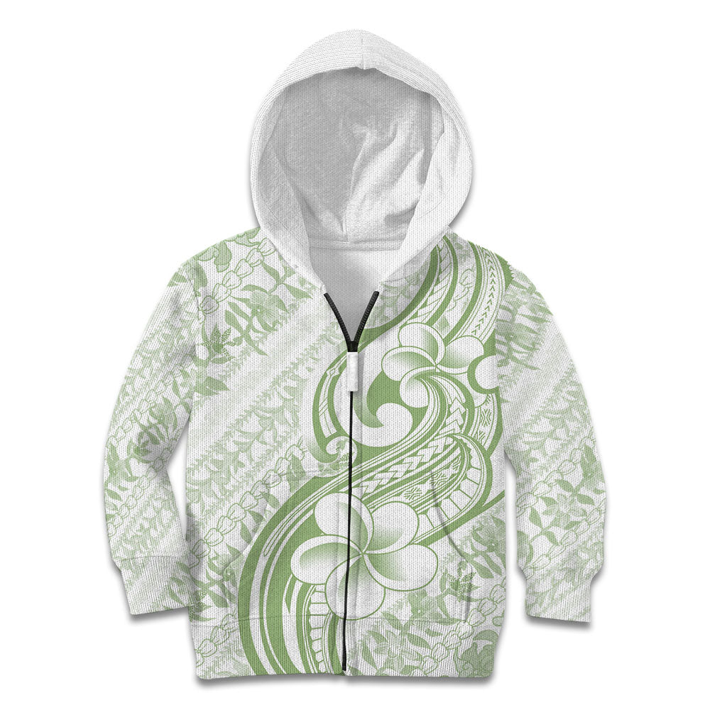 Hawaii Plumeria Lokelani Pikake Lei Kid Hoodie Oma'oma'o Polynesian Tattoo