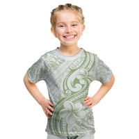 Hawaii Plumeria Lokelani Pikake Lei Kid T Shirt Oma'oma'o Polynesian Tattoo