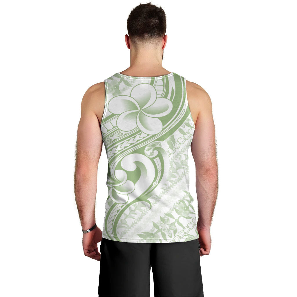 Hawaii Plumeria Lokelani Pikake Lei Men Tank Top Oma'oma'o Polynesian Tattoo